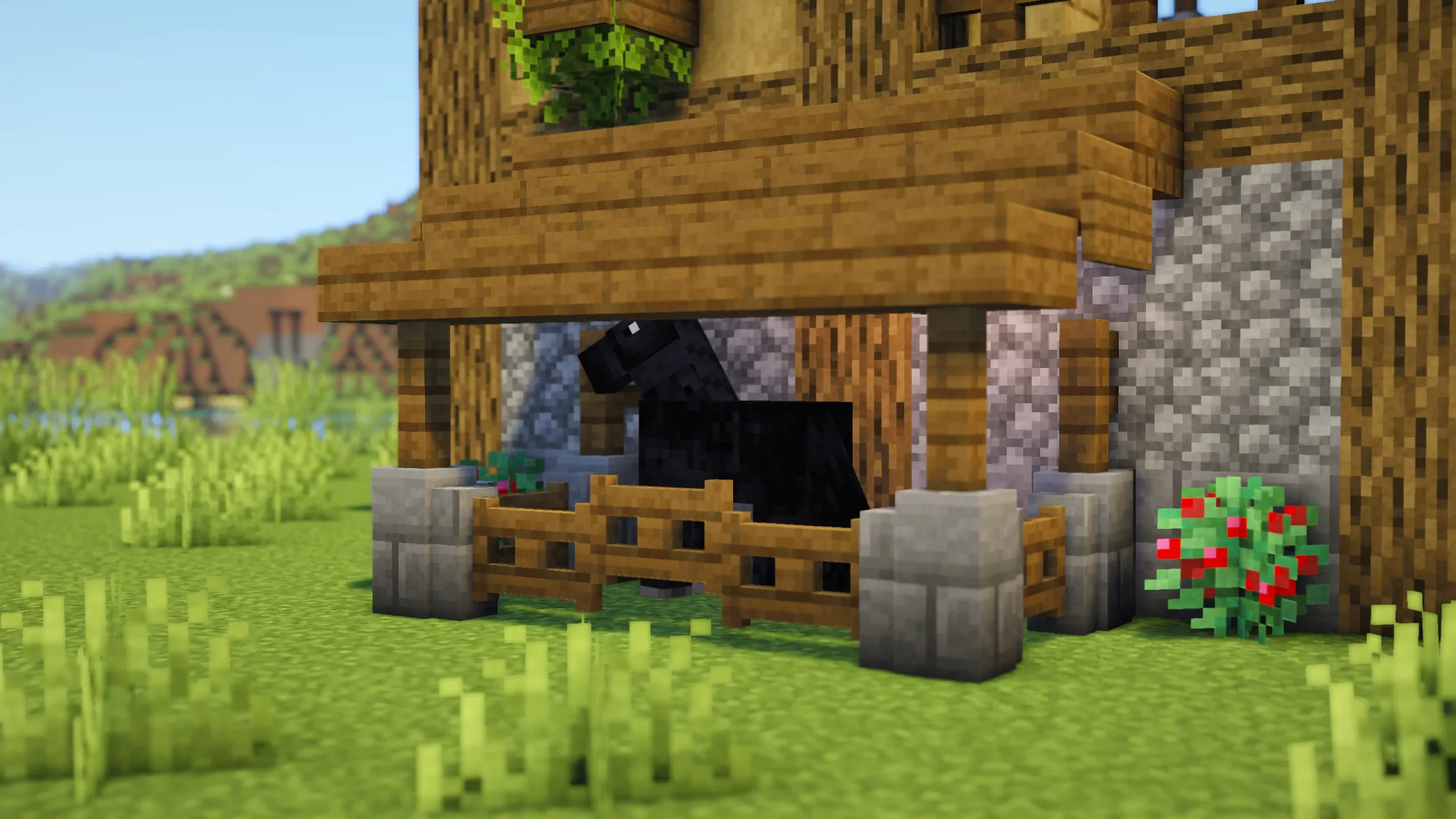 Oak Survival Deck House, a Minecraft starter house and survival base, in-game photo 4