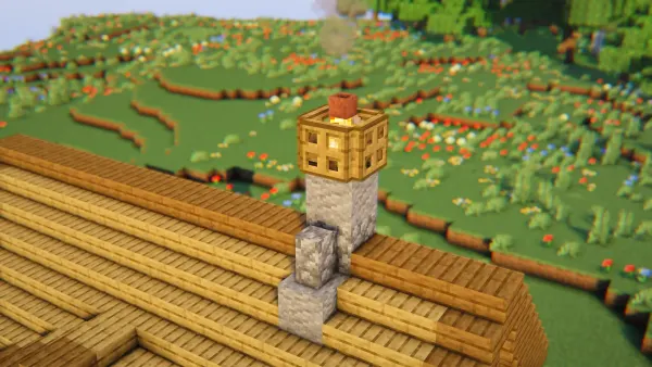 Medieval Pale Oak House, a Minecraft starter house and survival base, in-game photo 6
