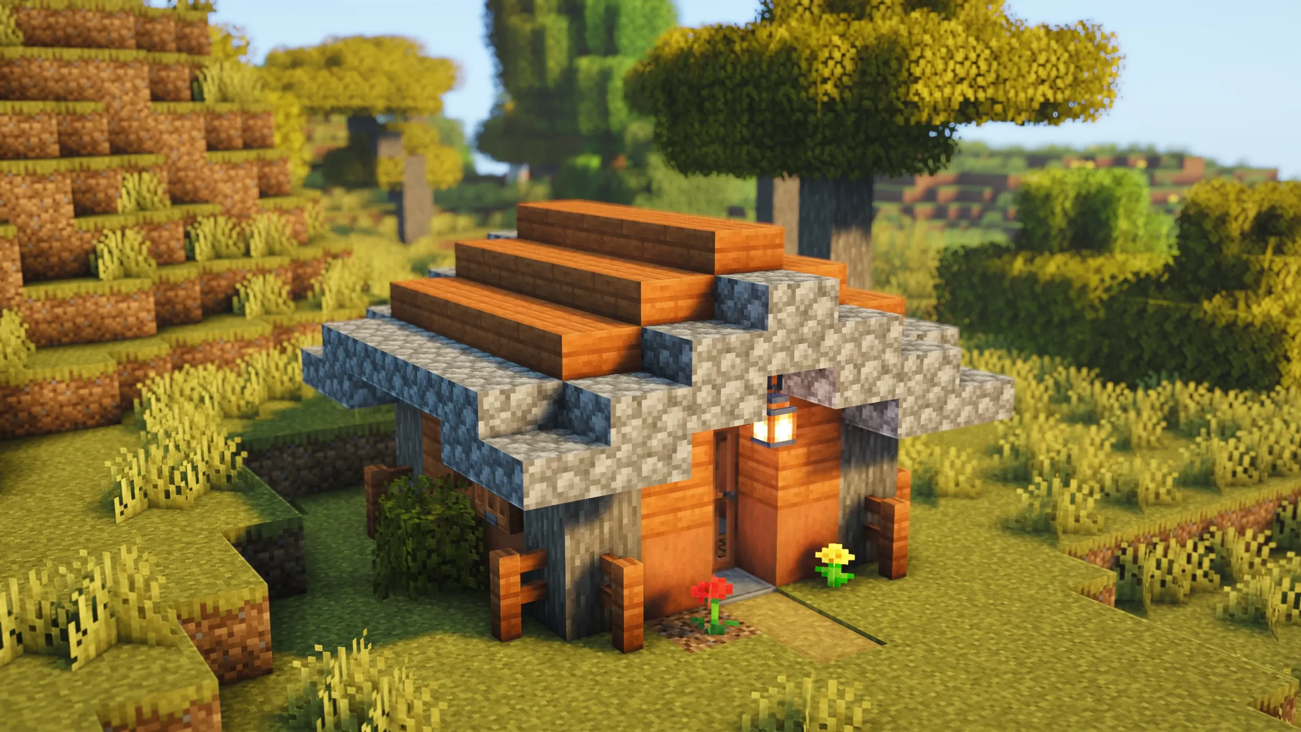 Acacia Starter House, a Minecraft starter house and survival base, in-game photo 2