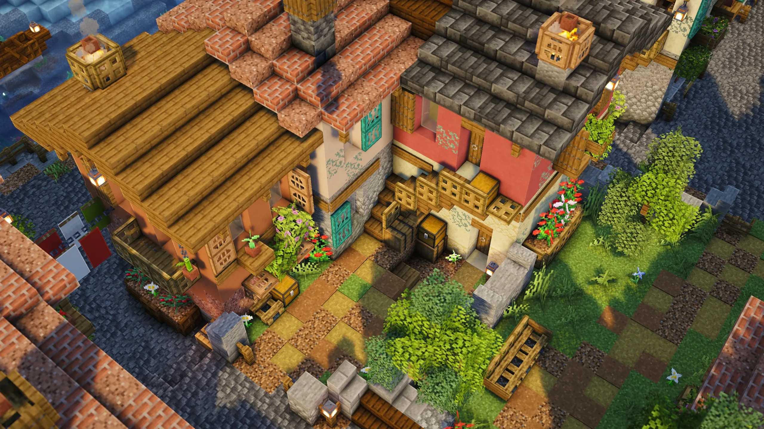 Italian Terrace Row, a Minecraft house, in-game photo 4
