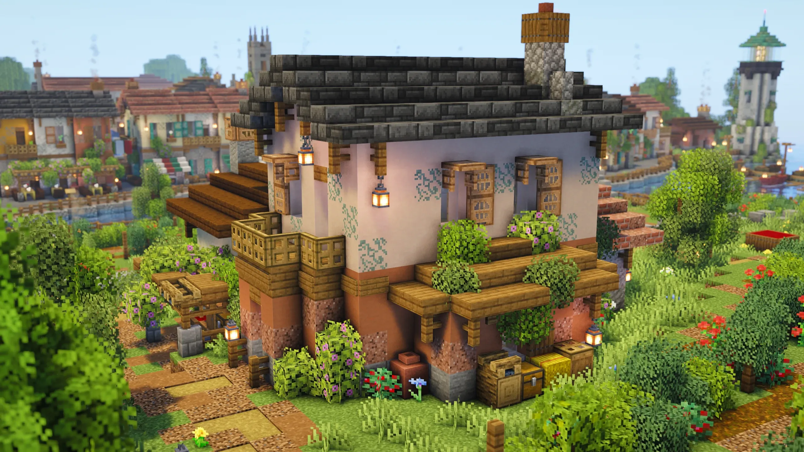 Italian Vineyard House - Minecraft Build Guide | GorilloBuild