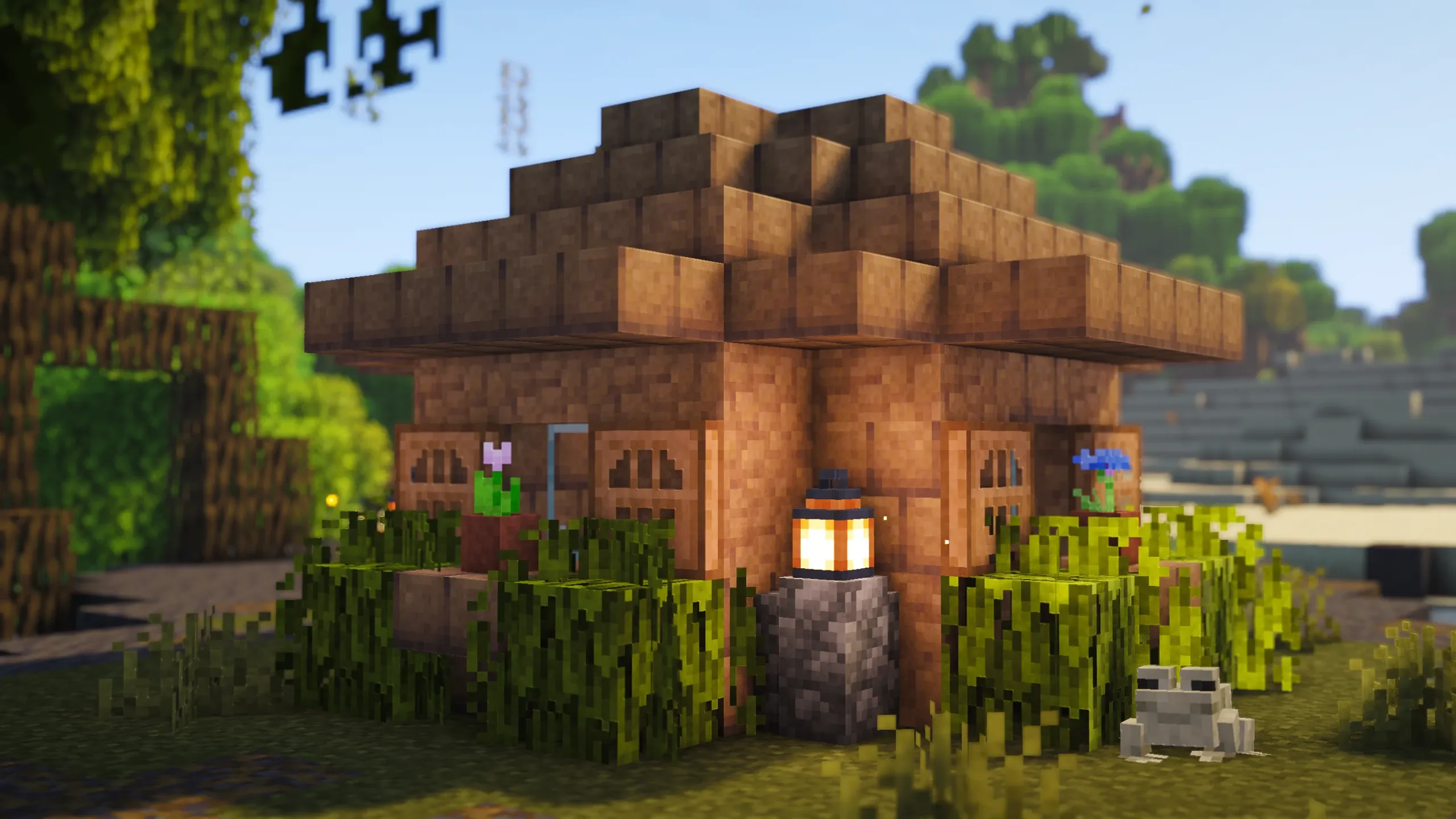 Mud Starter House, a Minecraft starter house and survival base, in-game photo 3