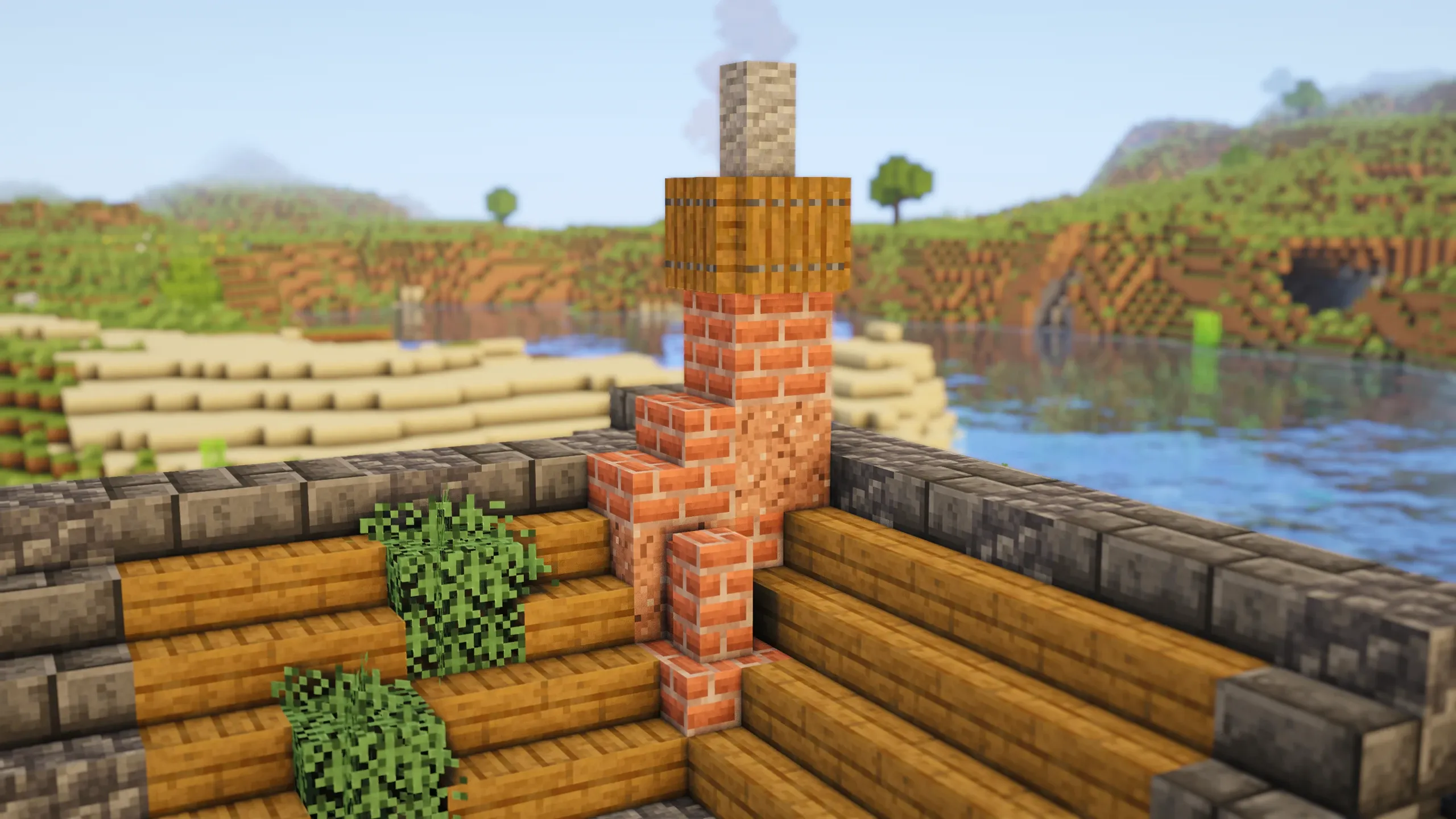 Oak Survival Farmhouse, a Minecraft starter house and survival base, in-game photo 4