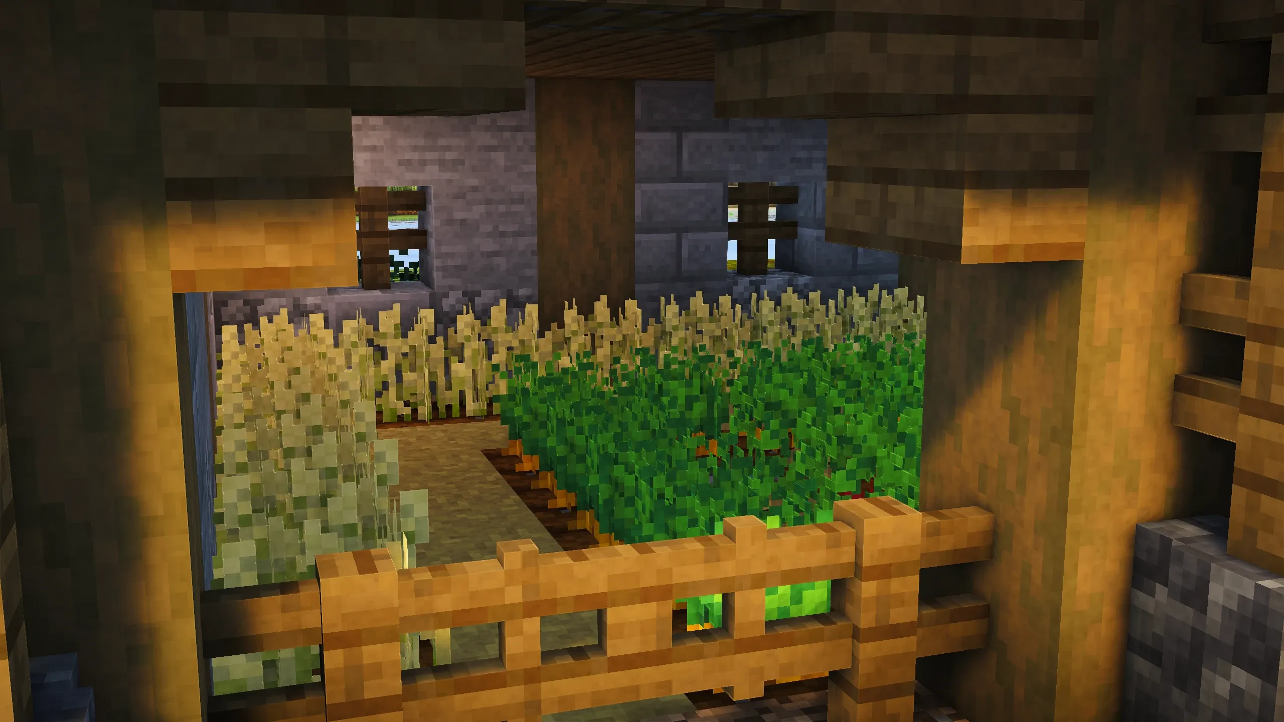 Oak Survival Farmhouse, a Minecraft starter house and survival base, in-game photo 5