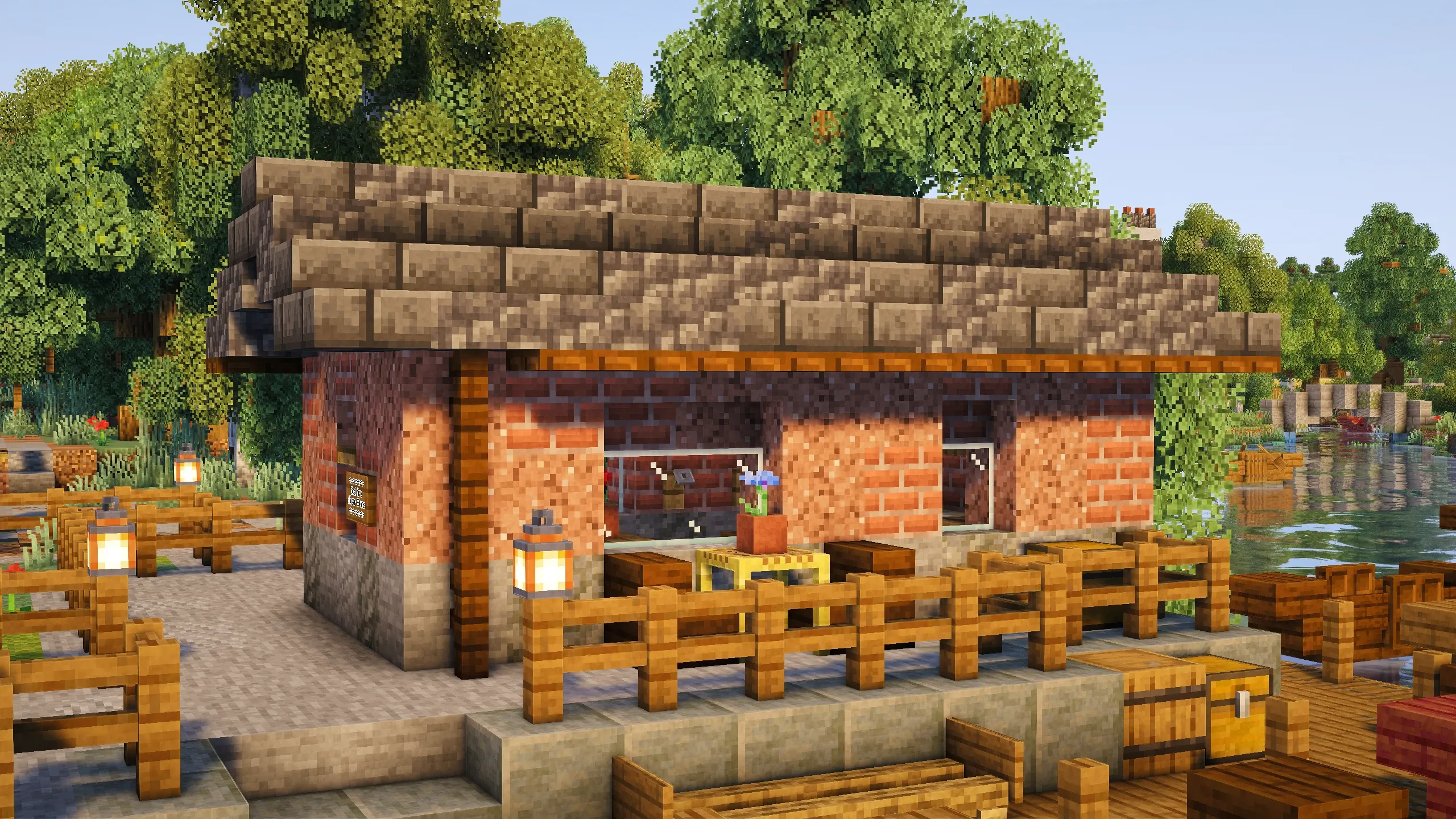 Boat Hire Hut, a Minecraft starter house and survival base, in-game photo 2