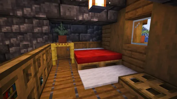 Highland Spruce Lodge, a Minecraft starter house and survival base, in-game photo 4