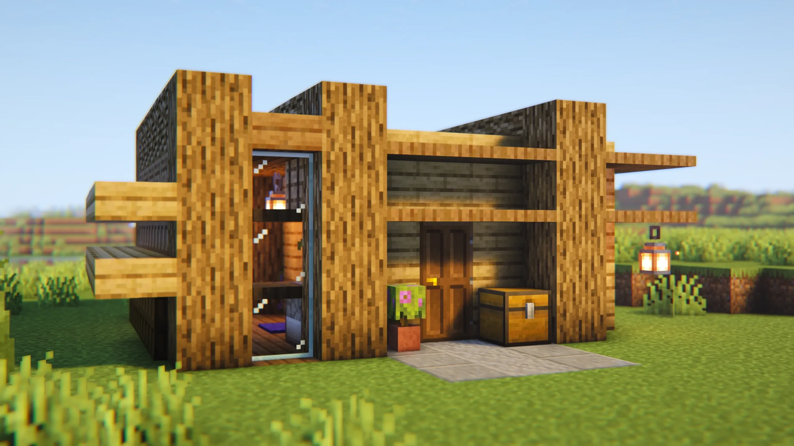 Small Modern House, a Minecraft starter house and survival base, in-game photo 2