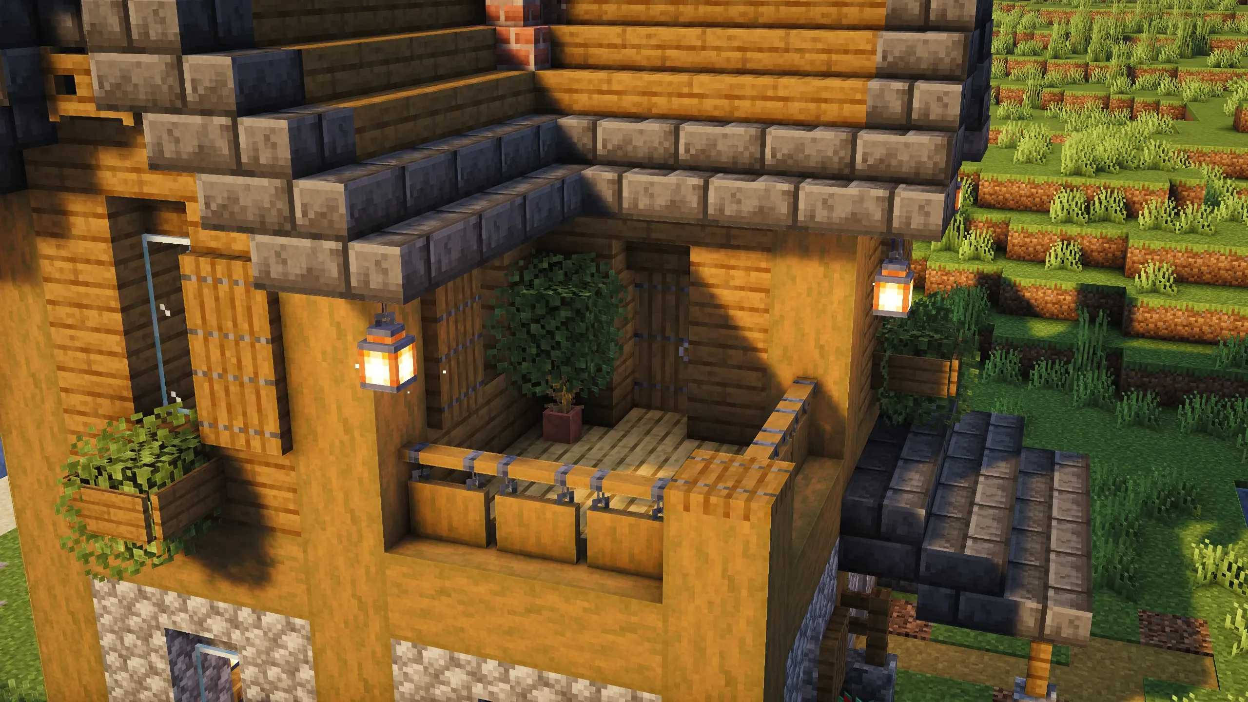 Lakeside Starter House, a Minecraft starter house and survival base, in-game photo 2