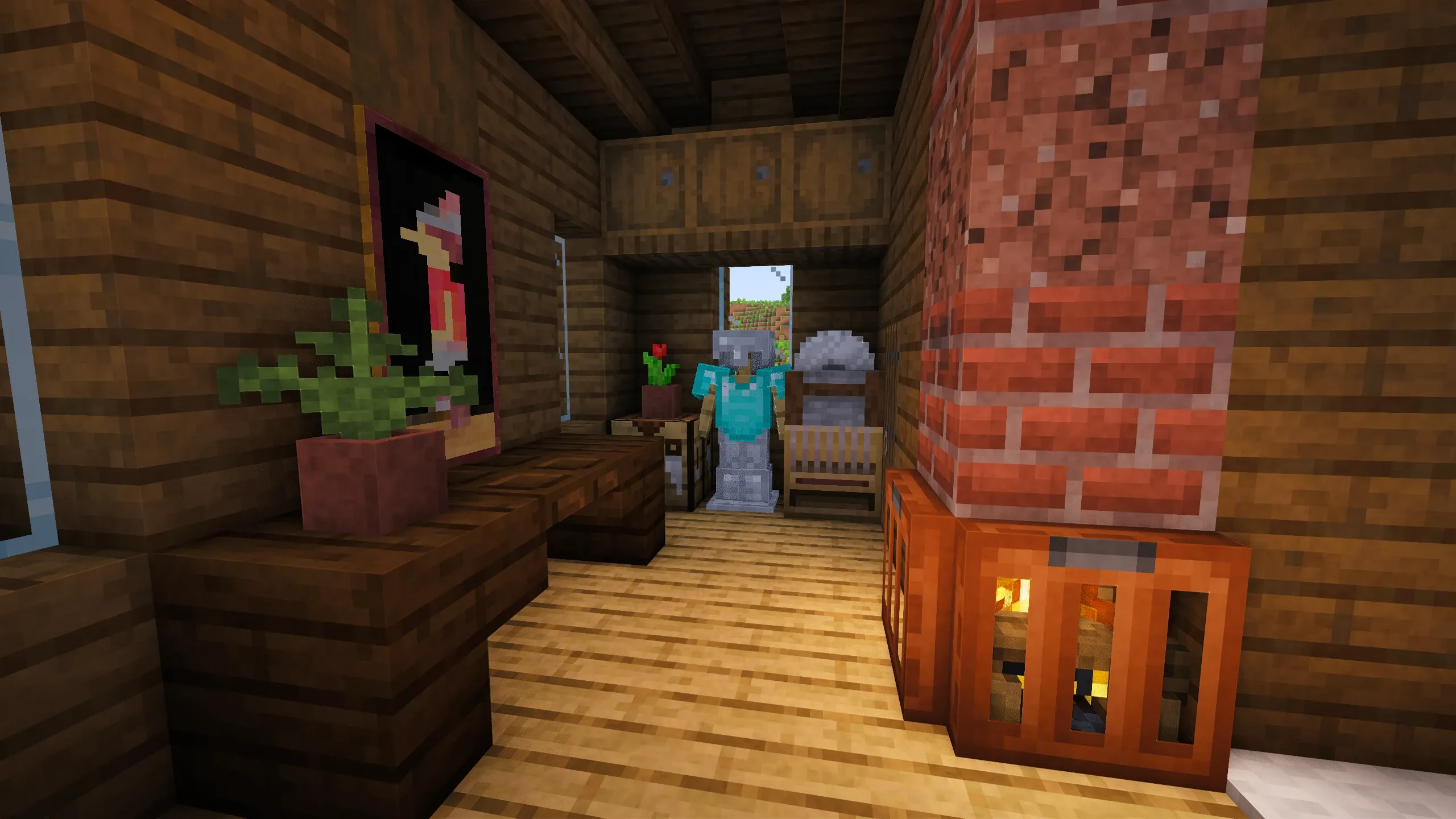 Lakeside Starter House, a Minecraft starter house and survival base, in-game photo 5