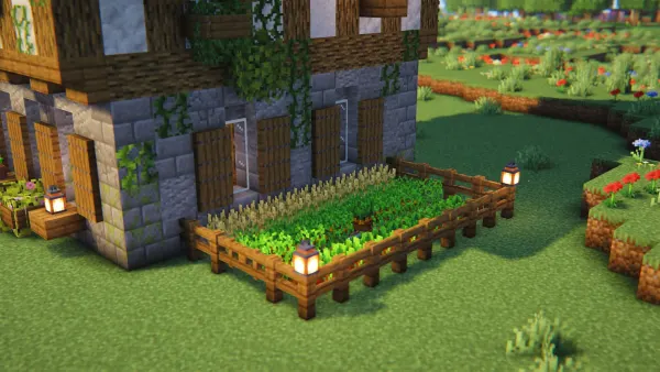 Medieval Timber House, a Minecraft starter house and survival base, in-game photo 3