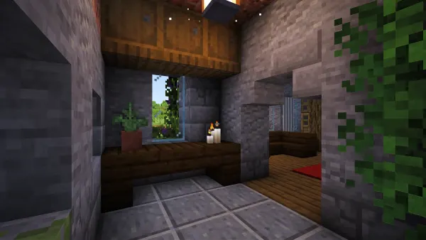 Medieval Timber House, a Minecraft starter house and survival base, in-game photo 5