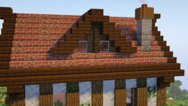 Medieval Timber House, a Minecraft starter house and survival base, in-game photo 4