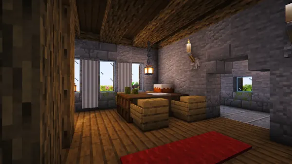 Medieval Timber House, a Minecraft starter house and survival base, in-game photo 6