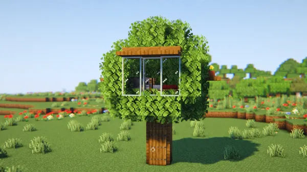Oak Treehouse, a Minecraft starter house and survival base