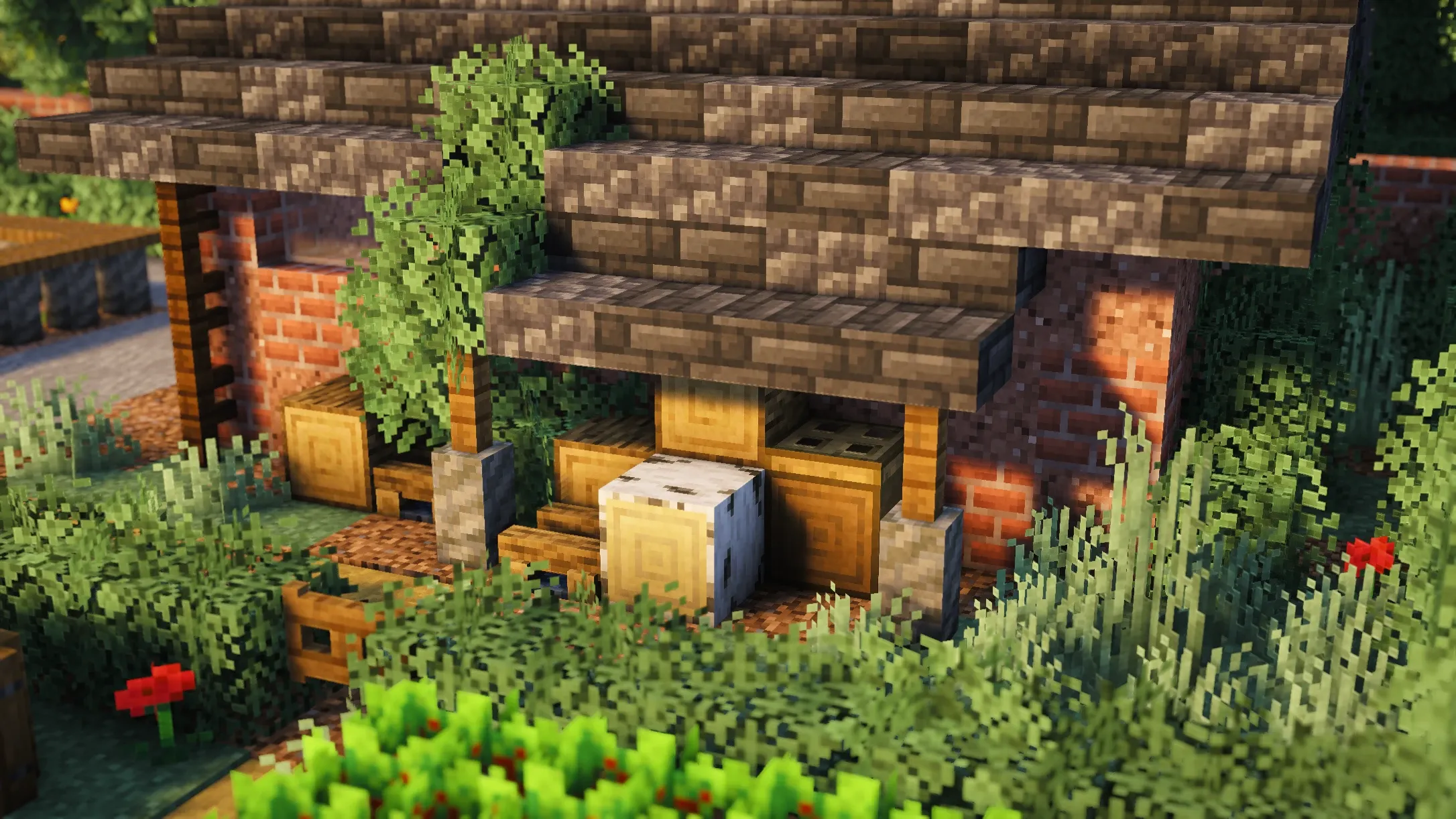 British Garden Shed, a Minecraft starter build, in-game photo 2
