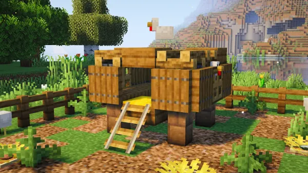 Chicken Coop #3, a Minecraft starter build, in-game photo 3