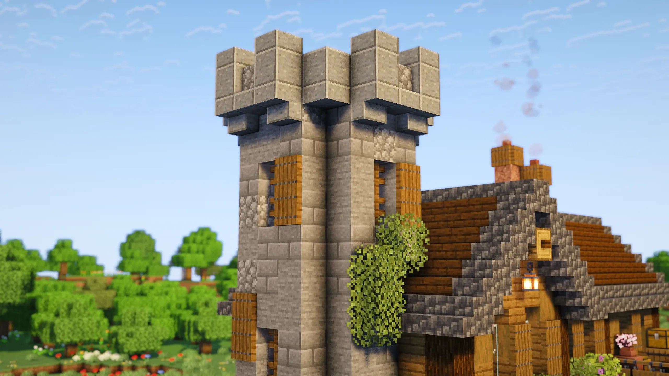 Spruce Tower House, a Minecraft castle, in-game photo 2