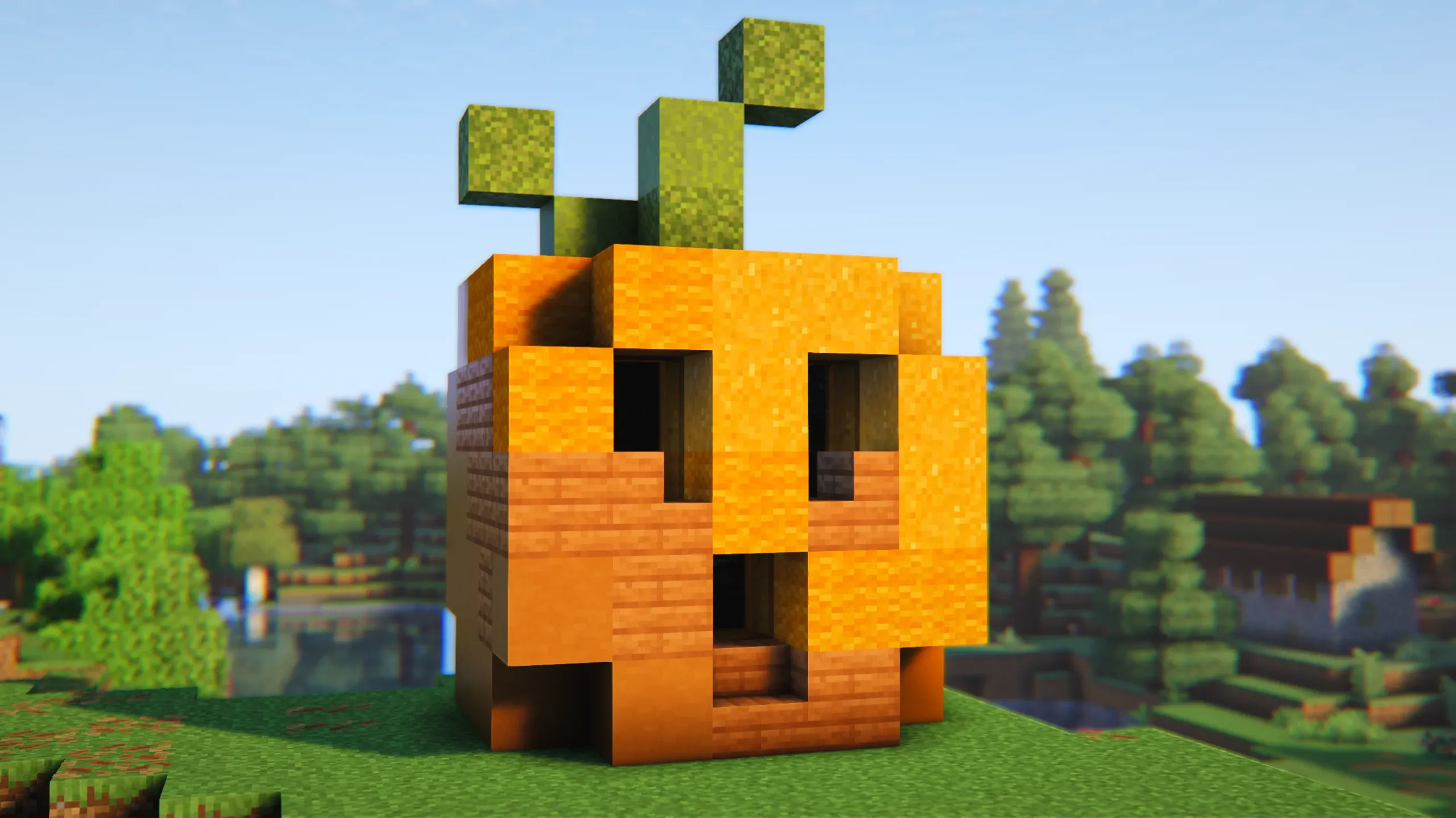 Carved Pumpkin, a Minecraft starter build, in-game photo 3