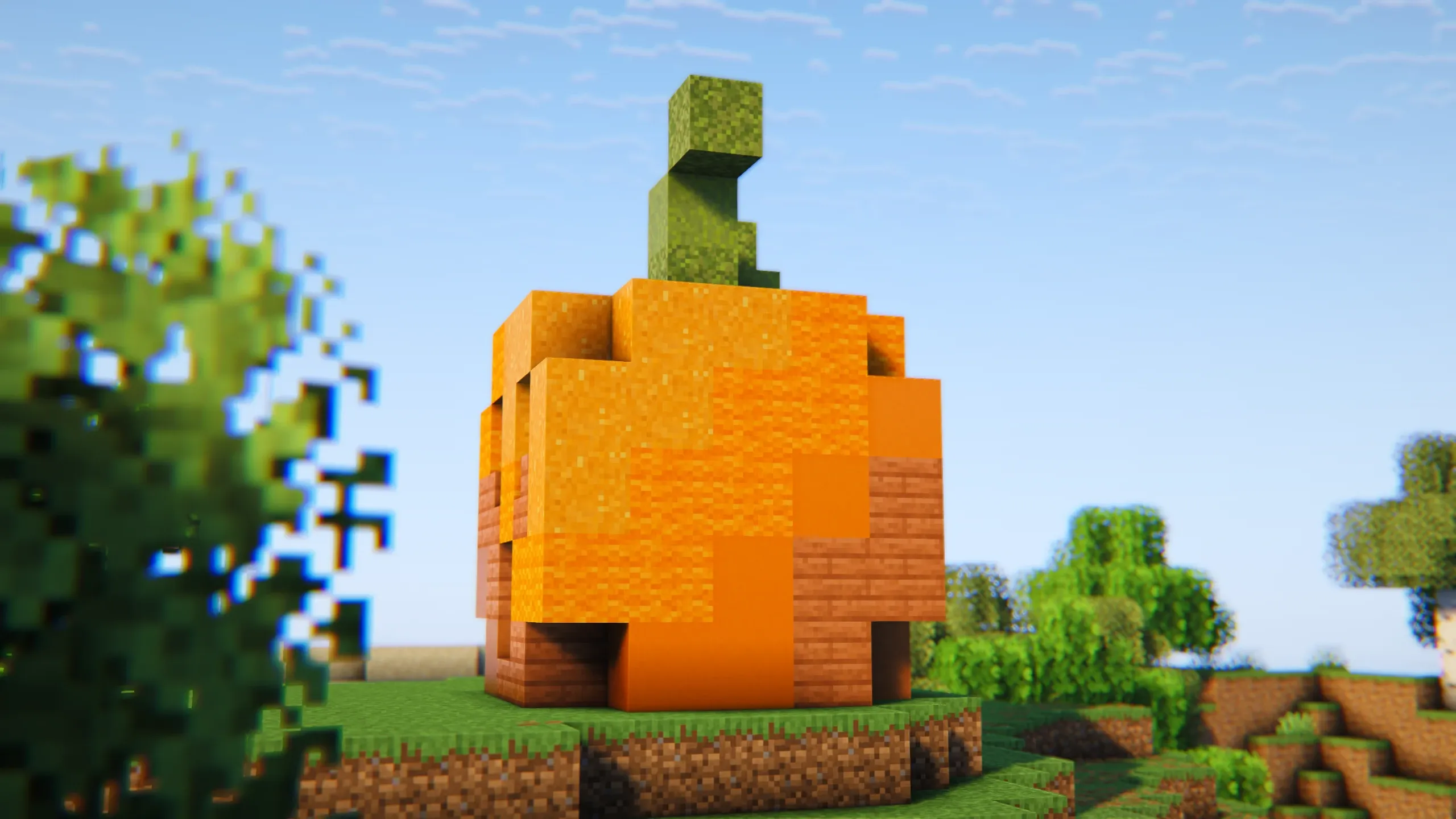 Carved Pumpkin, a Minecraft starter build, in-game photo 2