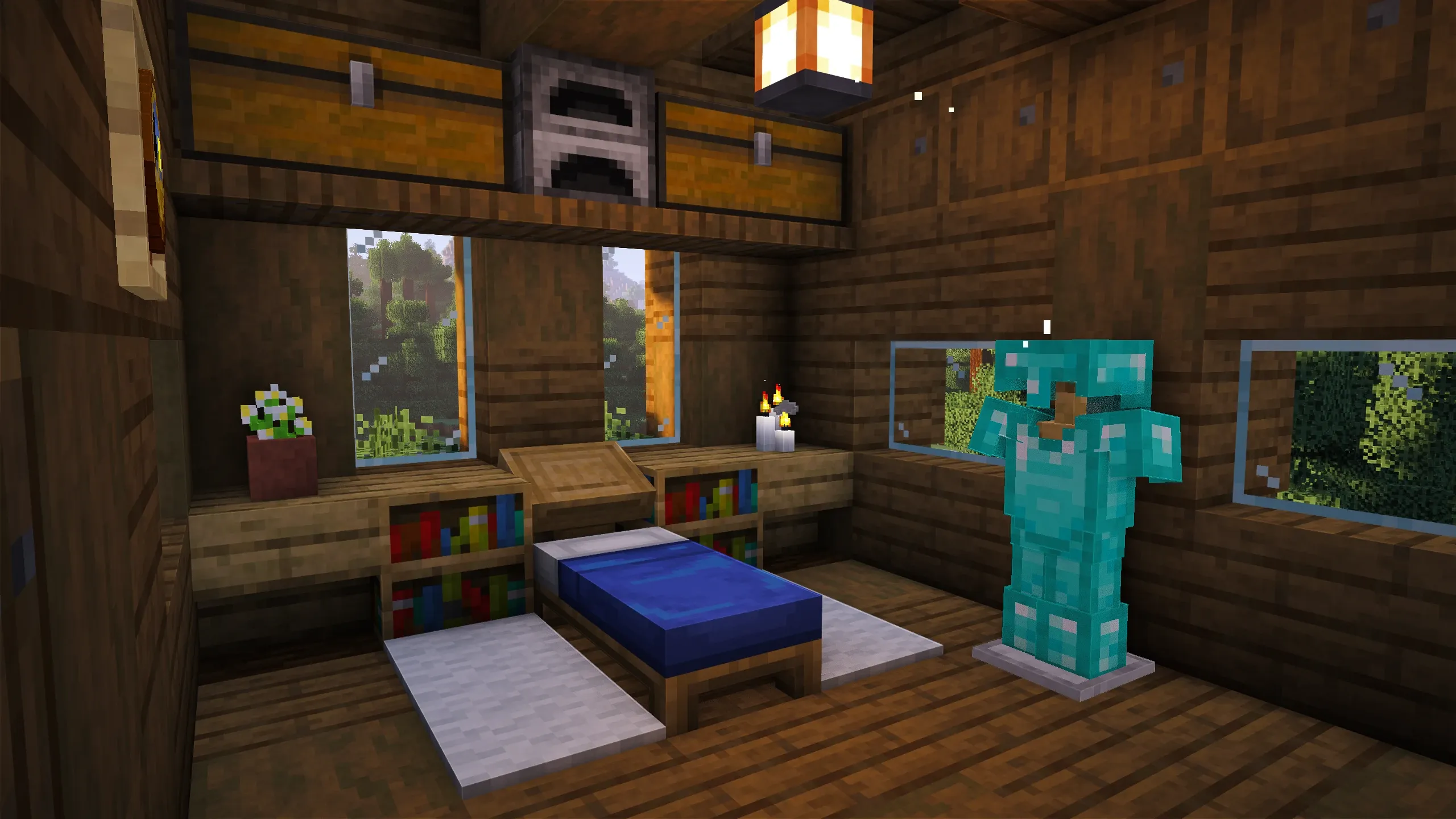 Twincrest House, a Minecraft starter house and survival base, in-game photo 4