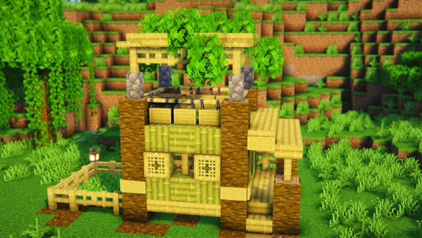 Bamboo Lookout, a Minecraft starter house and survival base