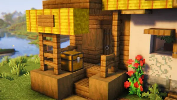 Ukraine Inspired House, a Minecraft starter house and survival base, in-game photo 3