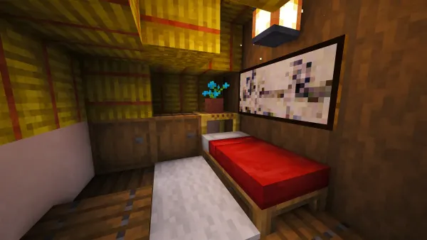 Ukraine Inspired House, a Minecraft starter house and survival base, in-game photo 6
