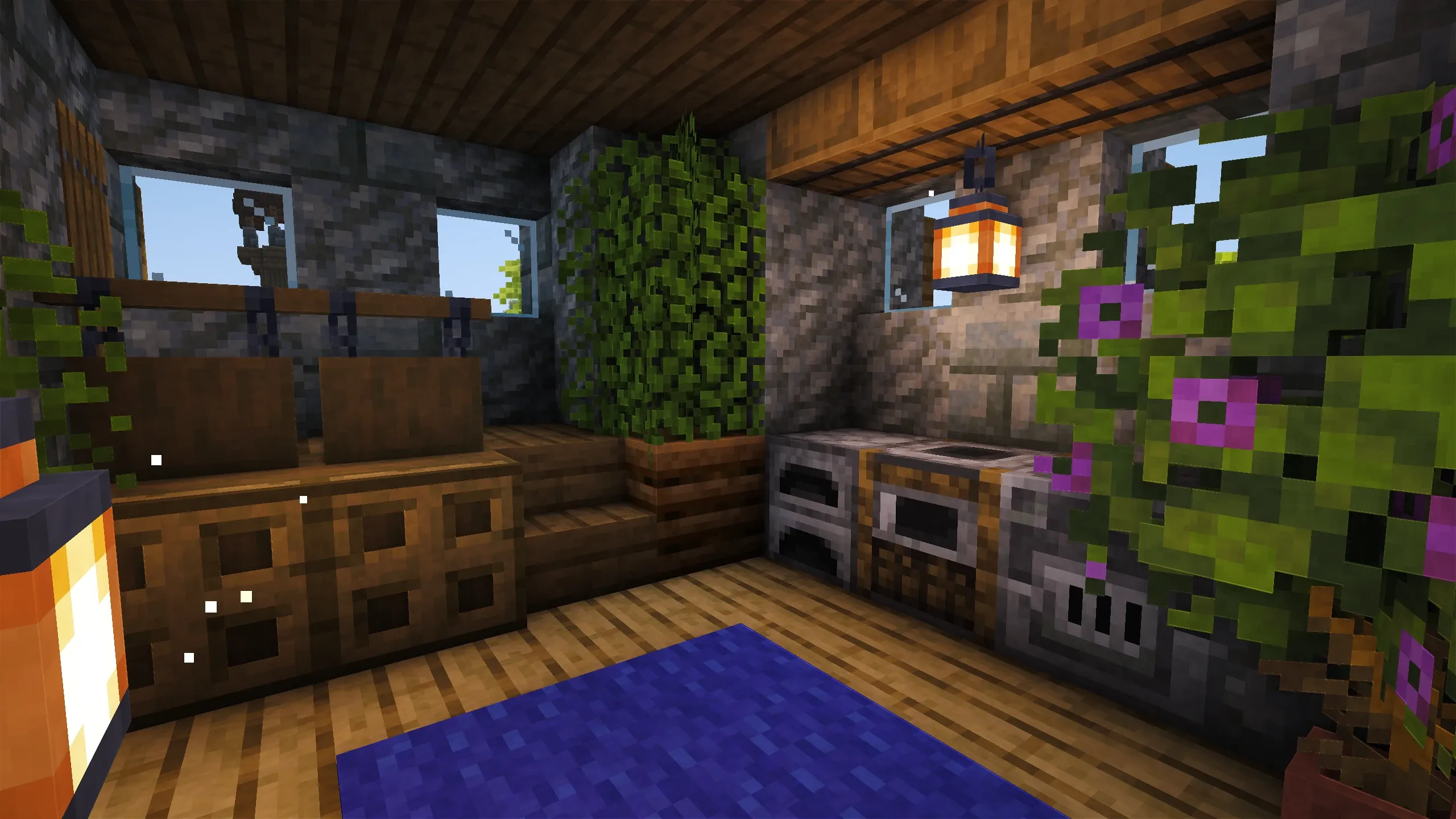 Birch Cabin, a Minecraft starter house and survival base, in-game photo 3