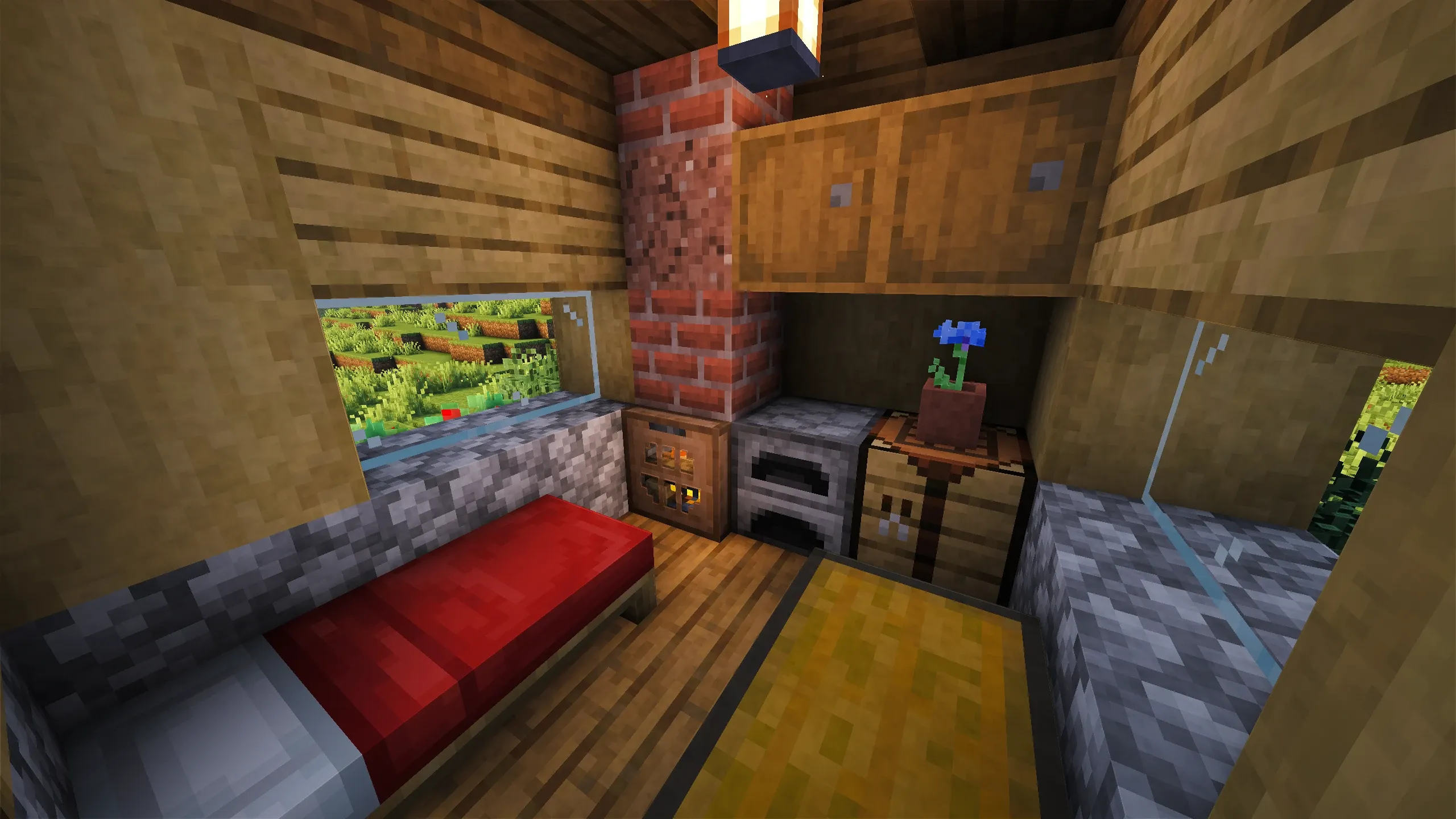 Oakarch Lodge, a Minecraft starter house and survival base, in-game photo 4