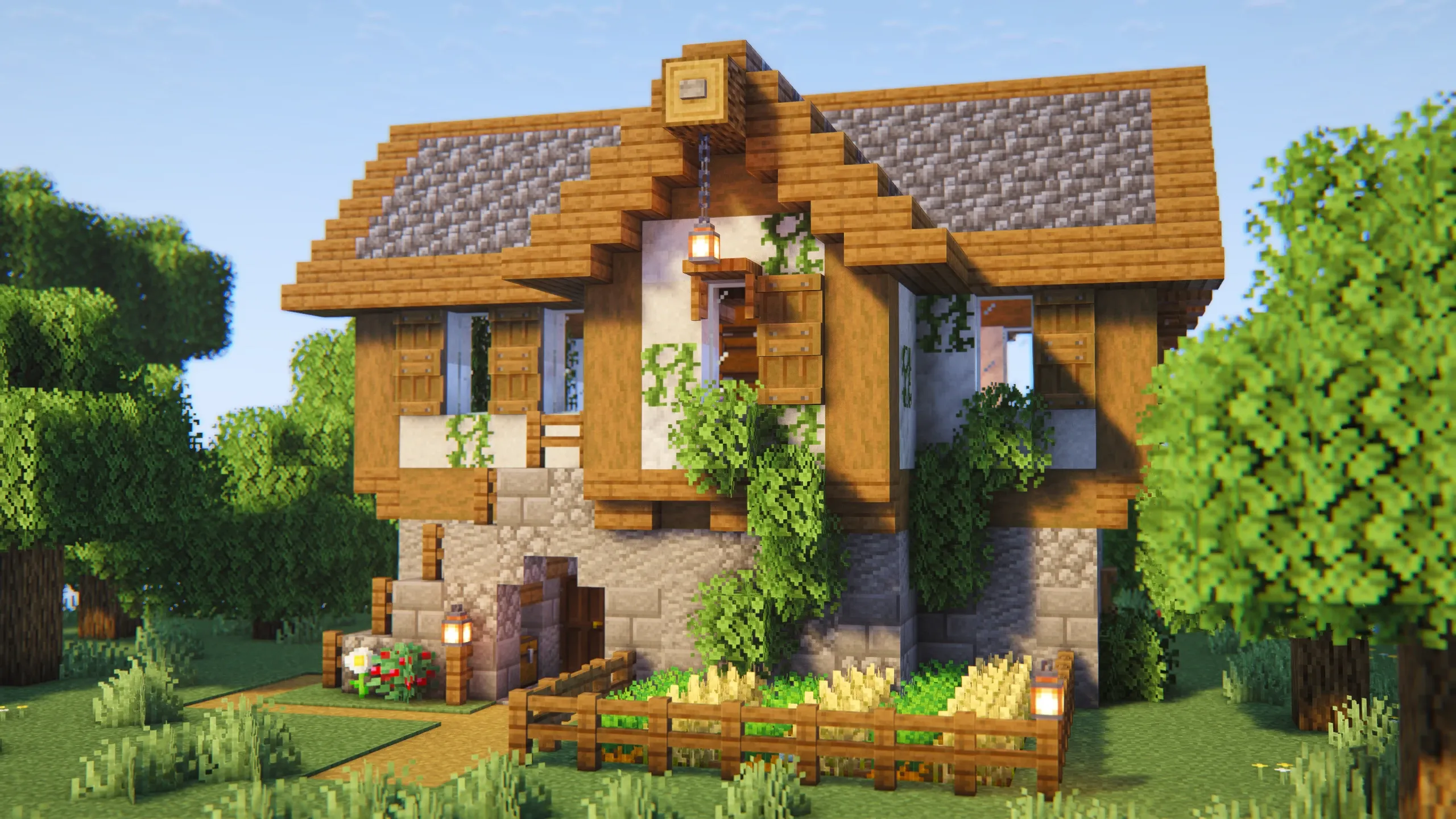Medieval Slate House, a Minecraft starter house and survival base, in-game photo 2