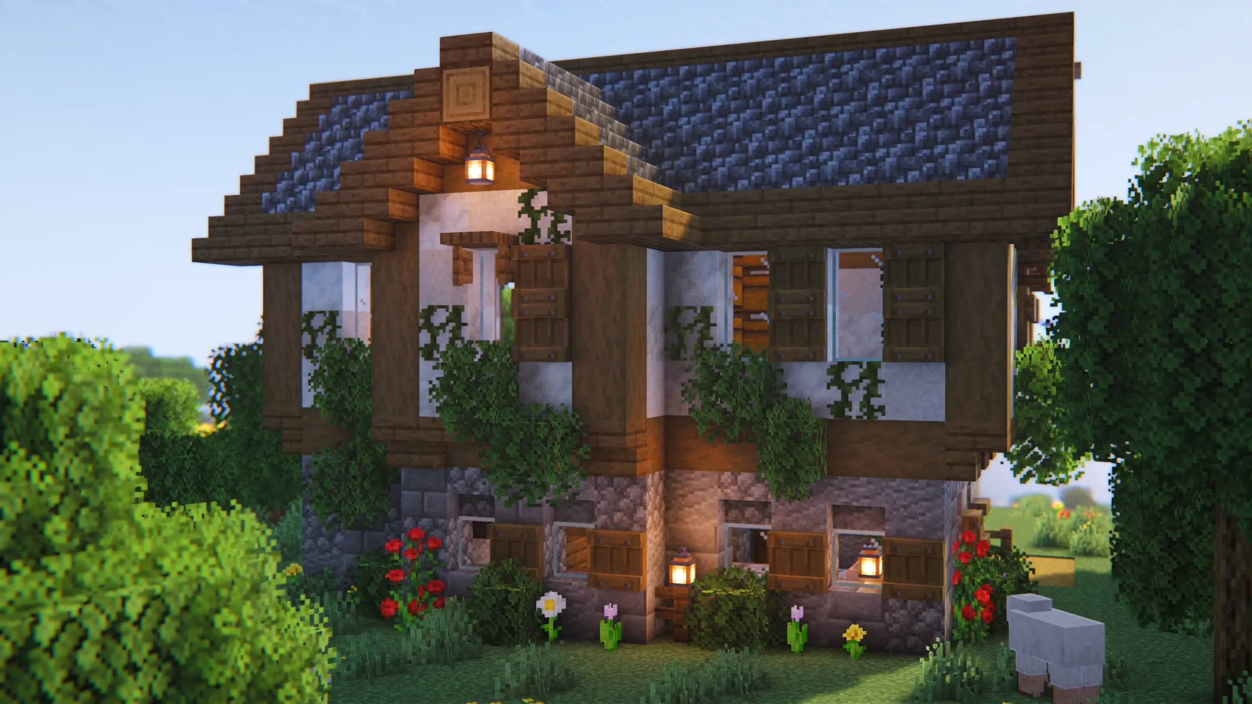 Medieval Slate House, a Minecraft starter house and survival base, in-game photo 5