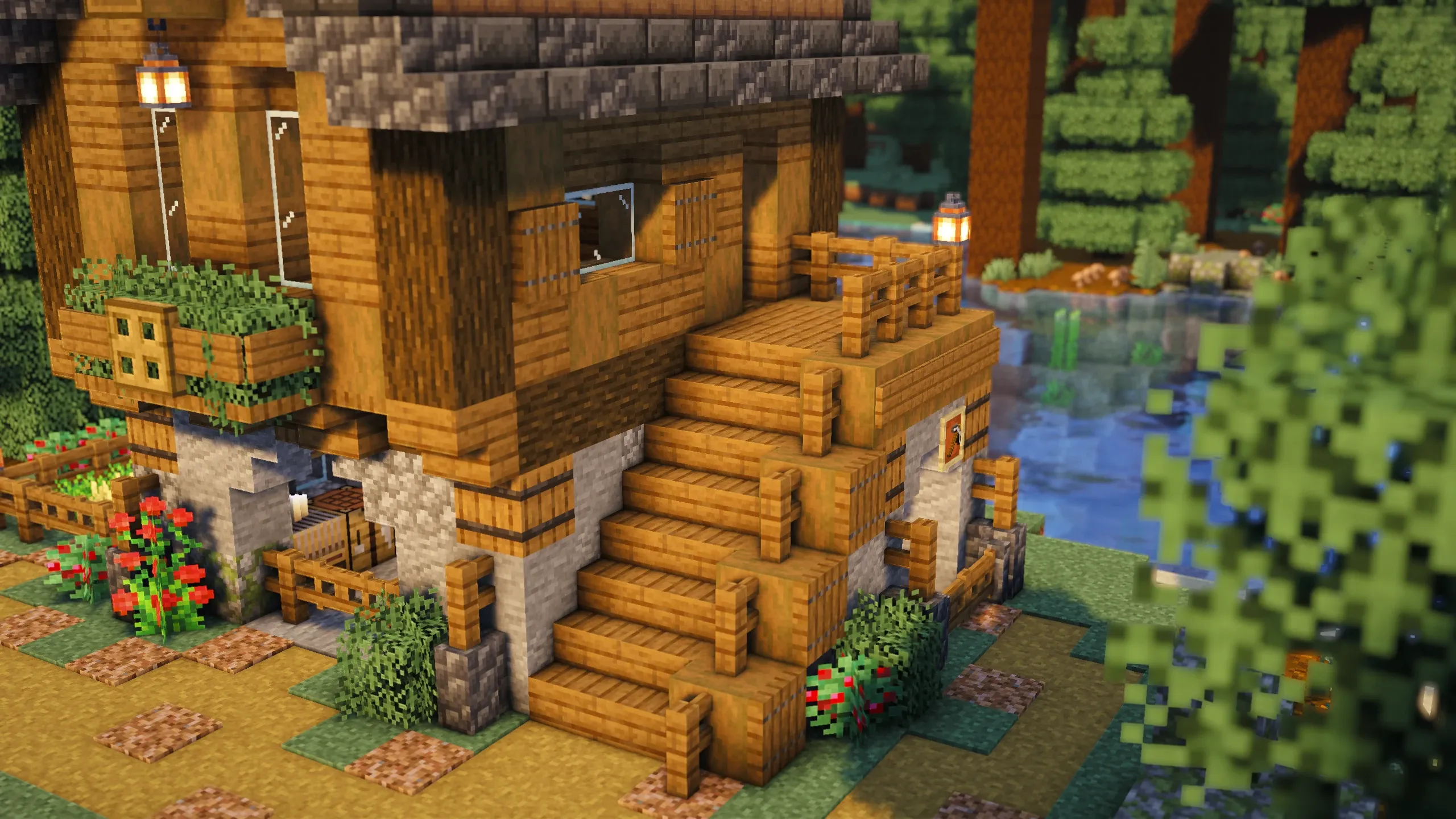 Roundstone Cottage, a Minecraft starter house and survival base, in-game photo 3