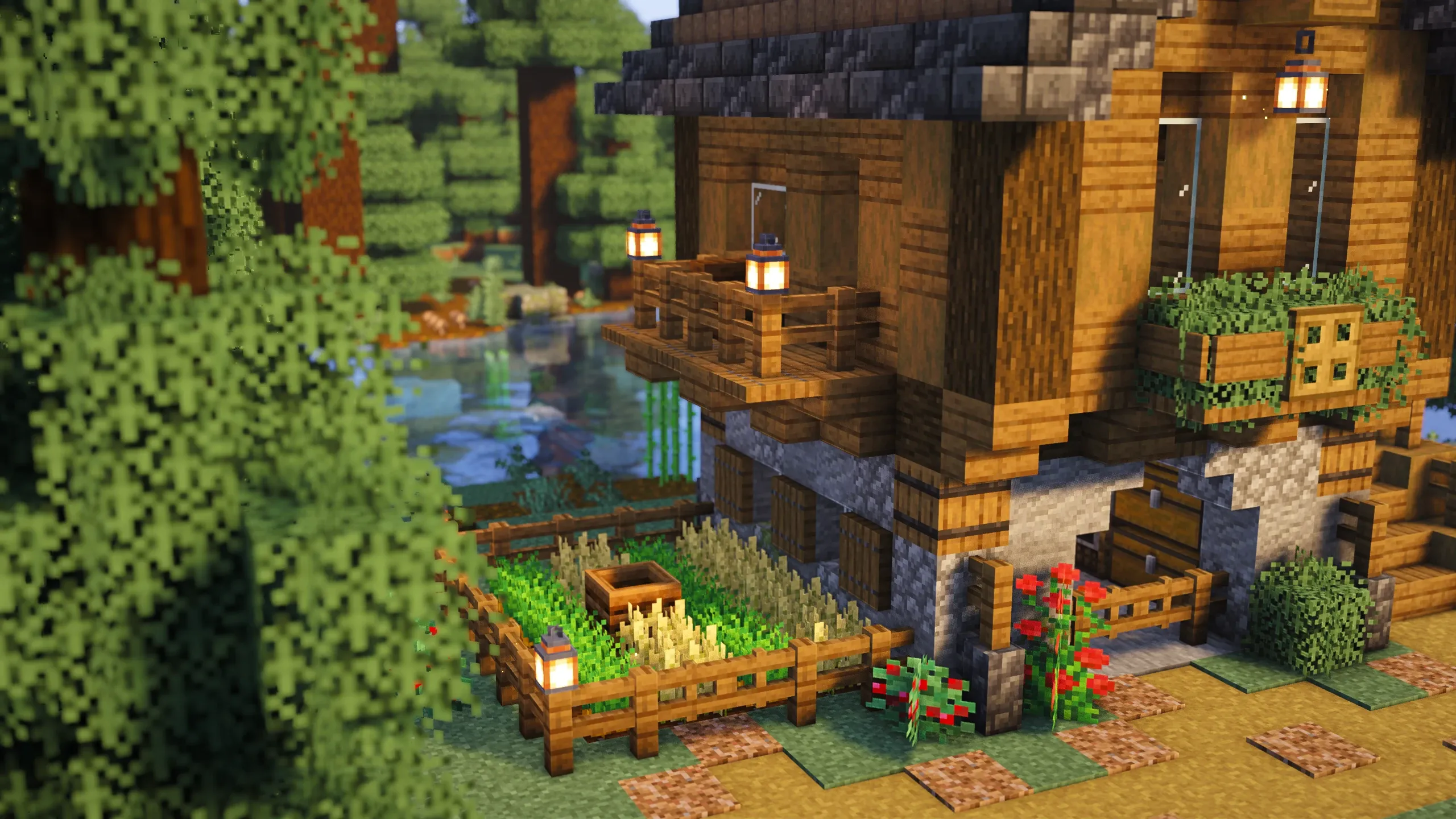 Roundstone Cottage, a Minecraft starter house and survival base, in-game photo 2