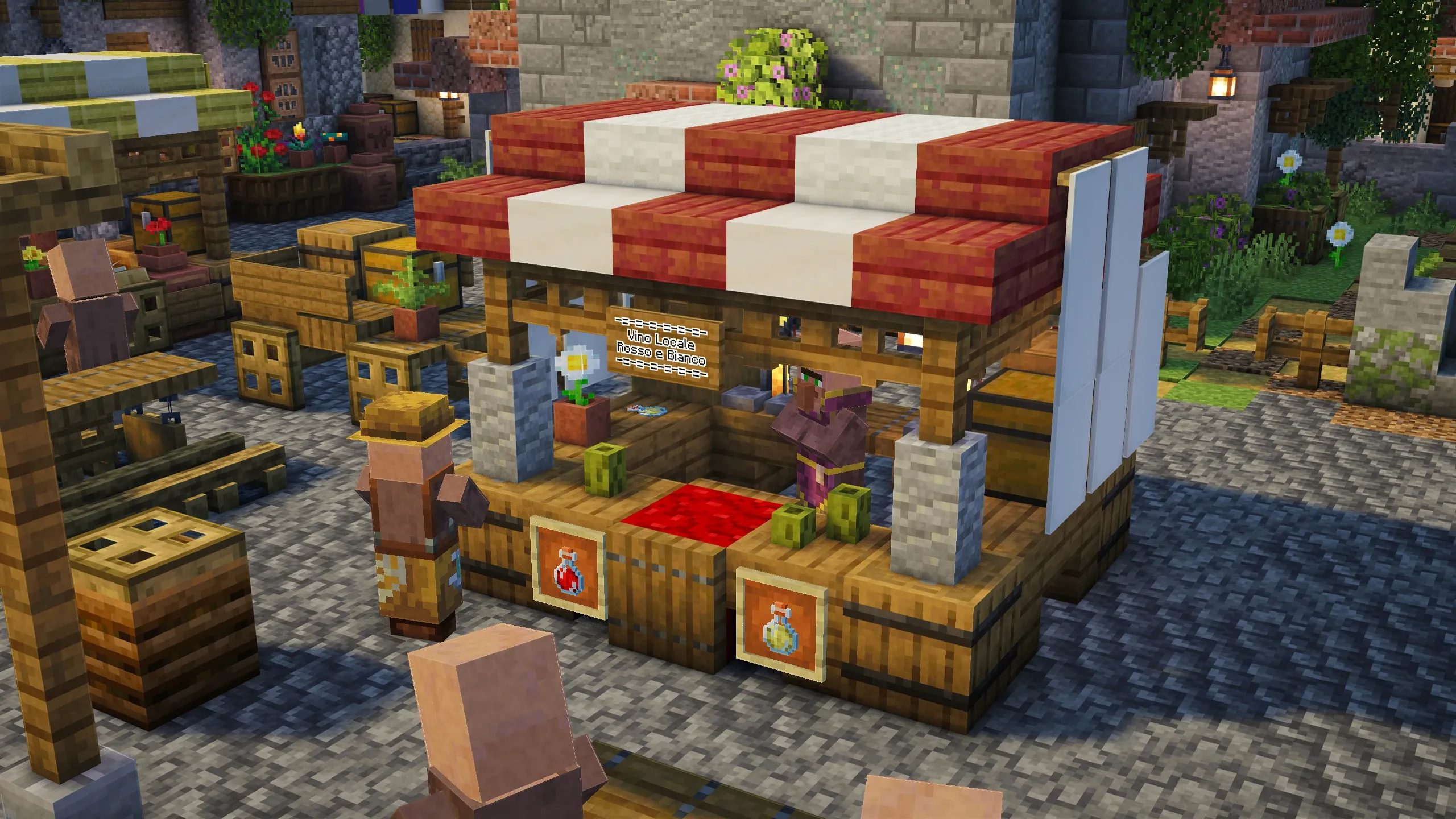 Wine Market Stall, a Minecraft starter build, in-game photo 2