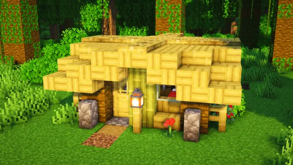 Bamboo Hut, a Minecraft starter house and survival base