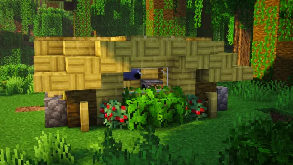 Bamboo Hut, a Minecraft starter house and survival base, in-game photo 3