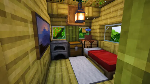 Bamboo Hut, a Minecraft starter house and survival base, in-game photo 4