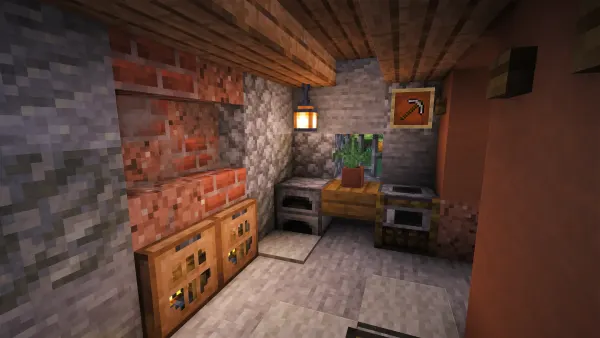 Italian White Tower House, a Minecraft starter house and survival base, in-game photo 6