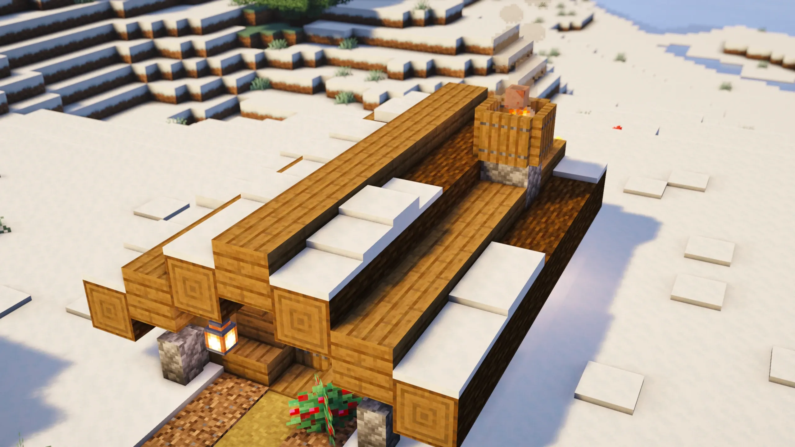 Snowpine Cabin, a Minecraft starter house and survival base, in-game photo 2