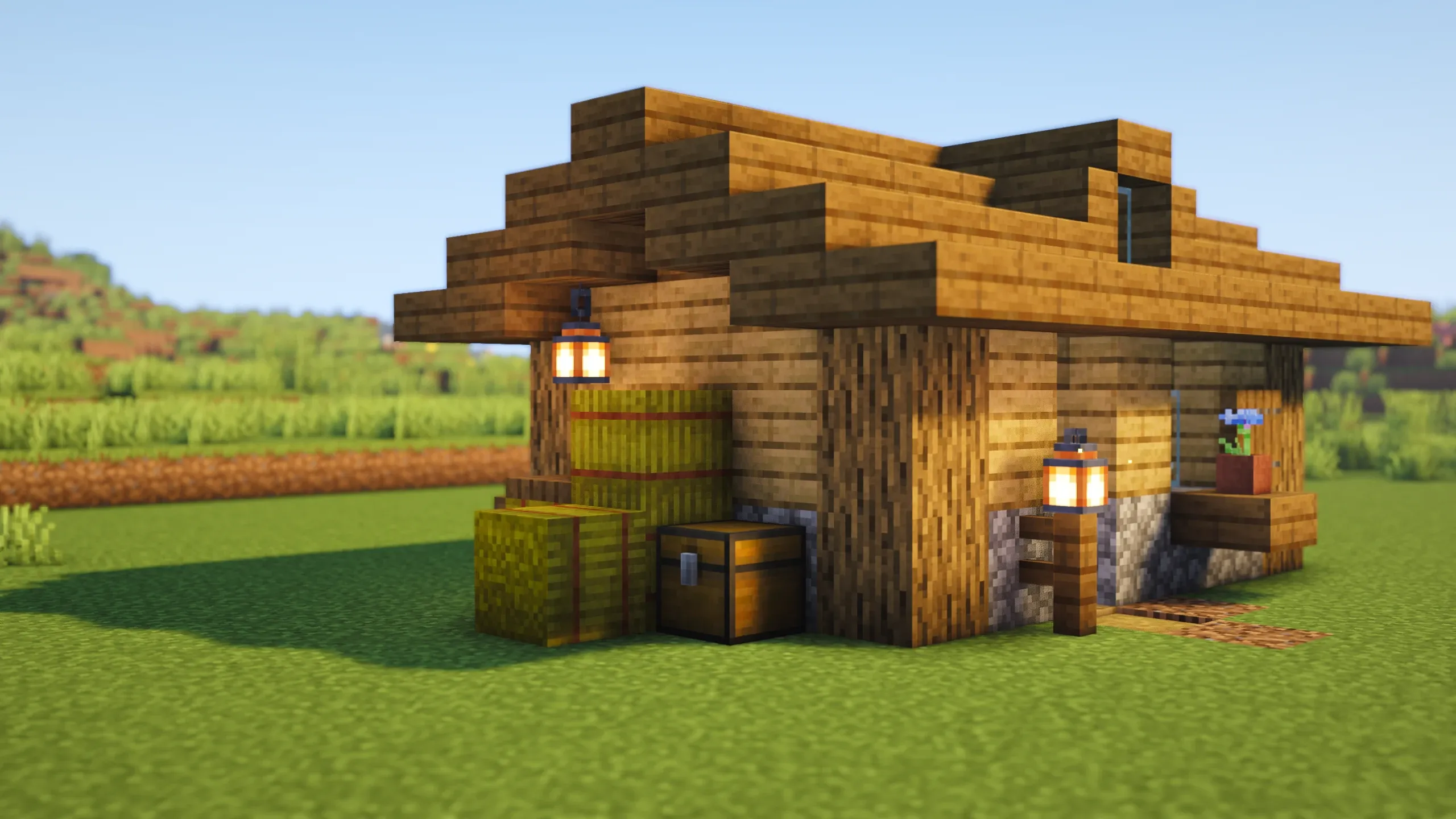 Plains Starter House, a Minecraft starter house and survival base, in-game photo 2