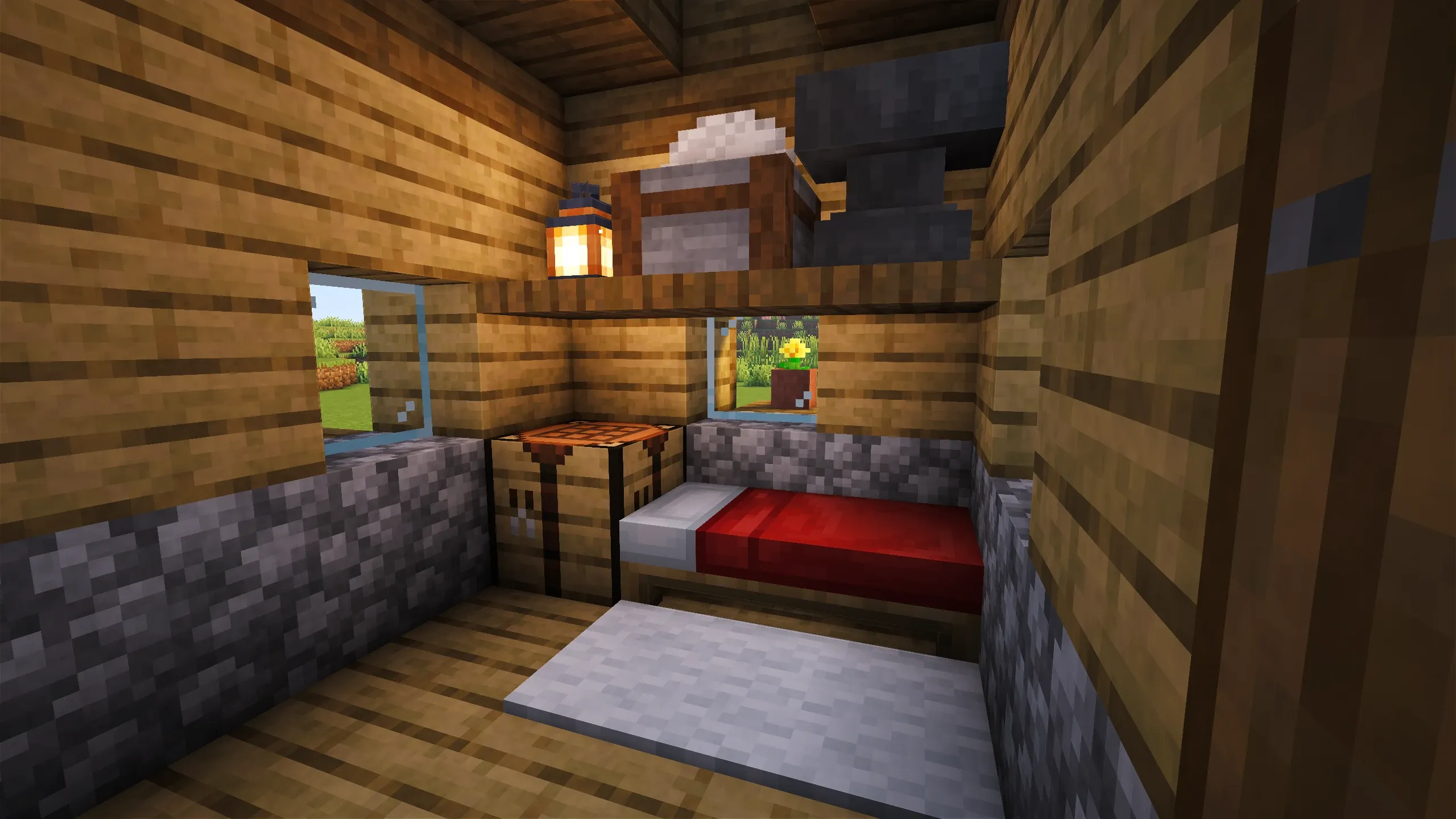 Plains Starter House, a Minecraft starter house and survival base, in-game photo 3
