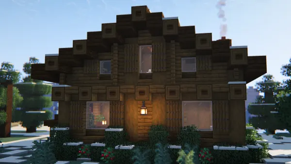 Snowy Spruce Lodge, a Minecraft starter house and survival base, in-game photo 3