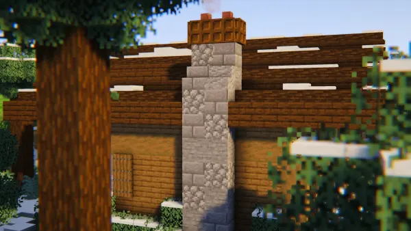 Snowy Spruce Lodge, a Minecraft starter house and survival base, in-game photo 2