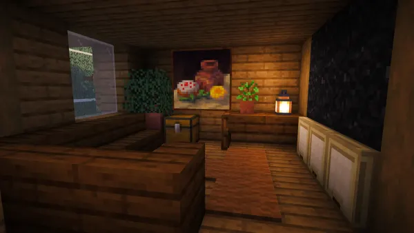 Snowy Spruce Lodge, a Minecraft starter house and survival base, in-game photo 6