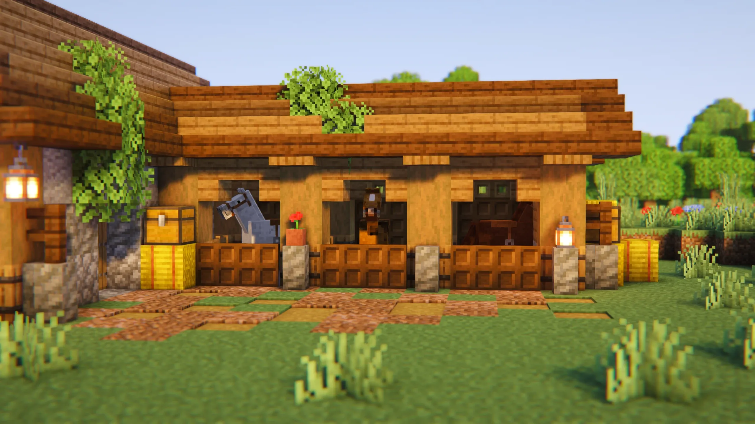 Gabled Stable, a Minecraft starter house and survival base, in-game photo 2