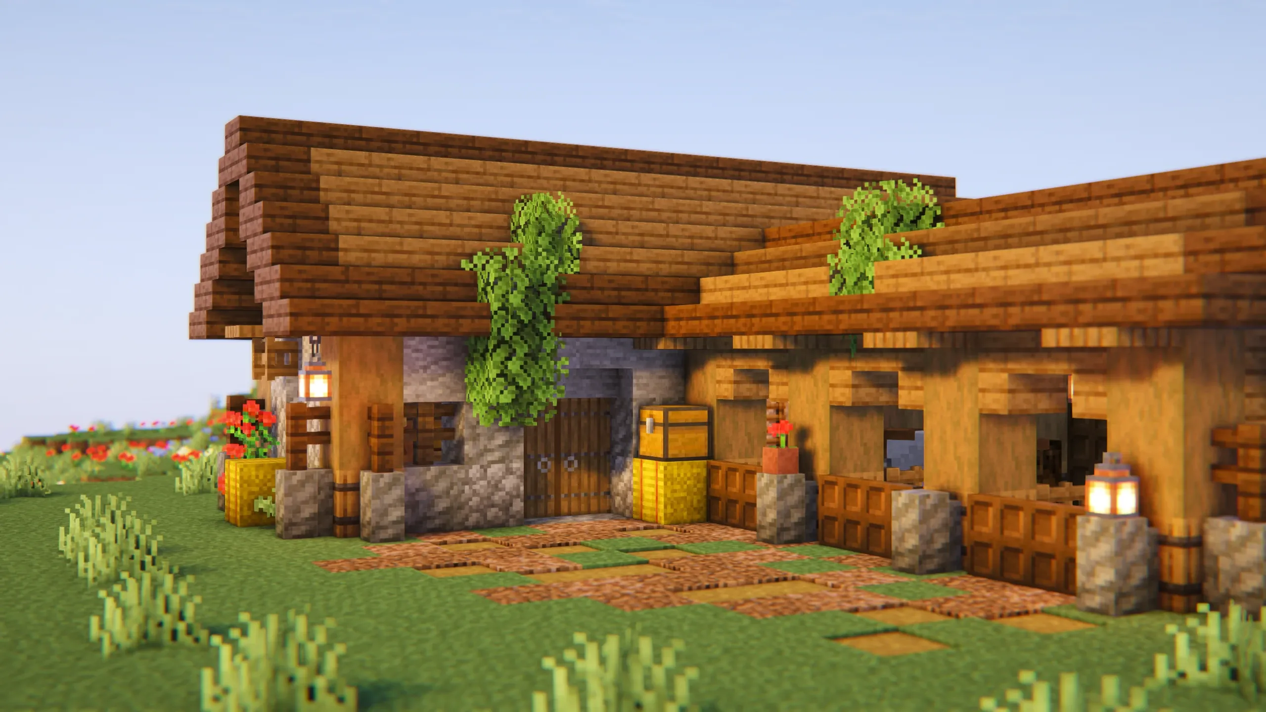 Gabled Stable, a Minecraft starter house and survival base, in-game photo 3