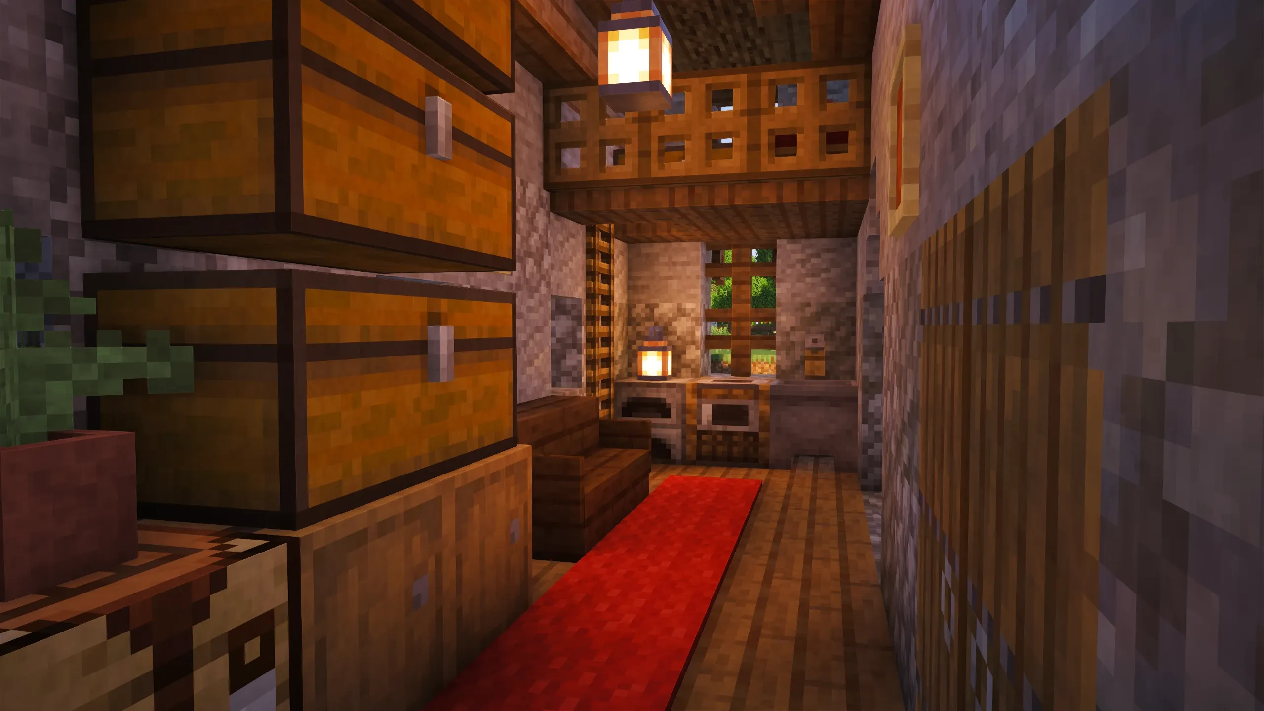 Gabled Stable, a Minecraft starter house and survival base, in-game photo 4