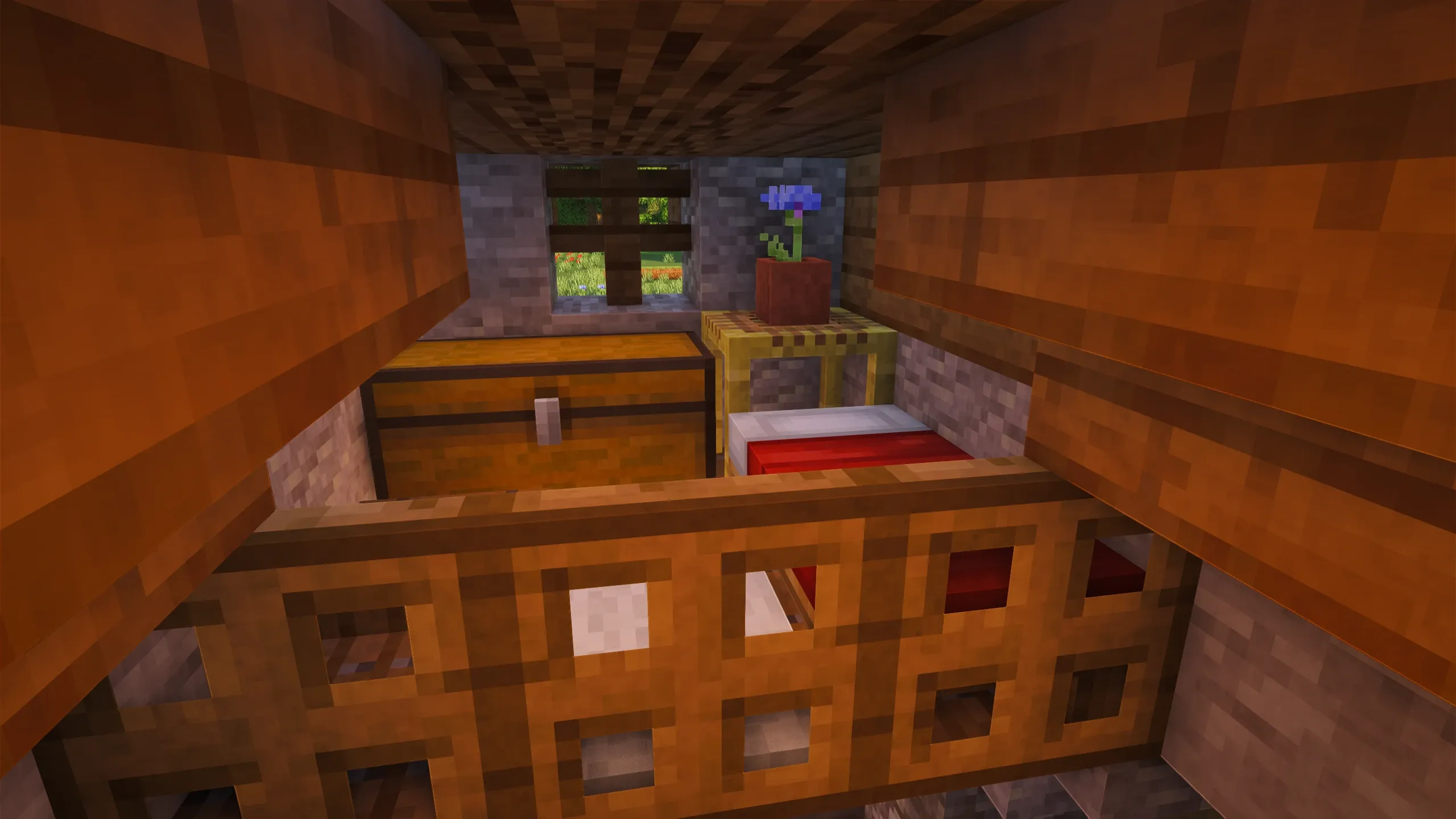 Gabled Stable, a Minecraft starter house and survival base, in-game photo 6