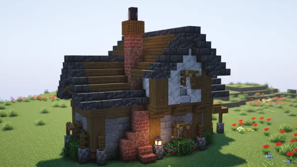 Chalkgable Cottage, a Minecraft starter house and survival base, in-game photo 3