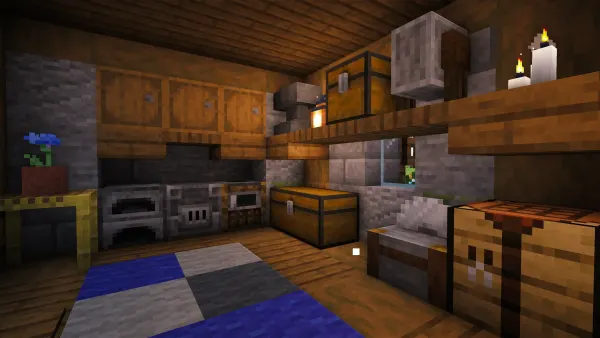 Chalkgable Cottage, a Minecraft starter house and survival base, in-game photo 5
